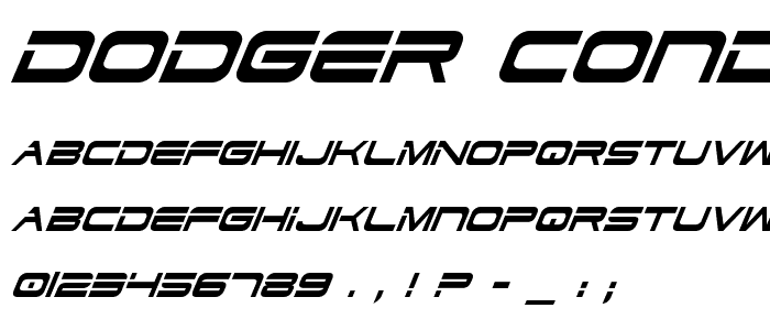 Dodger Condensed Italic font